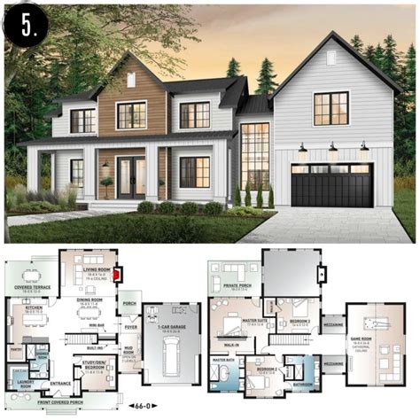 This Farmhouse Floor Plan Takes On A Modern Approach With Its Sleek