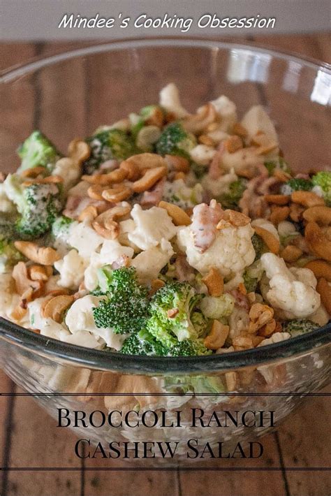Prevent your screen from going dark while you cook. Broccoli Ranch Cashew Salad - Mindee's Cooking Obsession ...