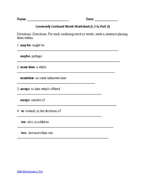 English Worksheets For 7th Graders Printable