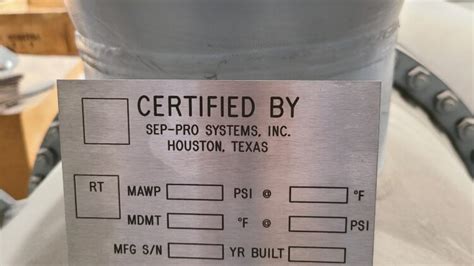 Asme Stamped Manufacturing Sep Pro Systems
