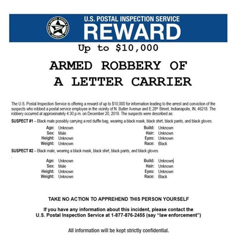Indiana Postal Worker Robbed At Gunpoint 10k Reward Offered
