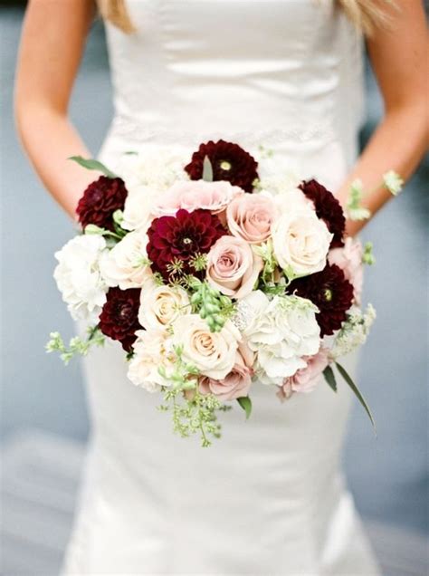 16 Elegant Burgundy And Blush Wedding Bouquet Ideas Page 2