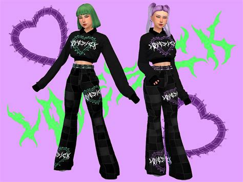 The Sims Resource Lovesick Punk Rock Pantsjeans