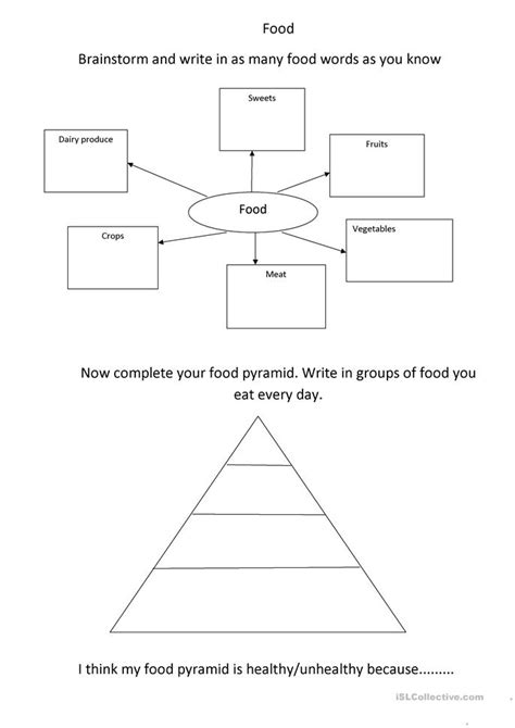 Food pyramid worksheets teaching resources teachers pay. Food. Food Pyramid worksheet - Free ESL printable ...
