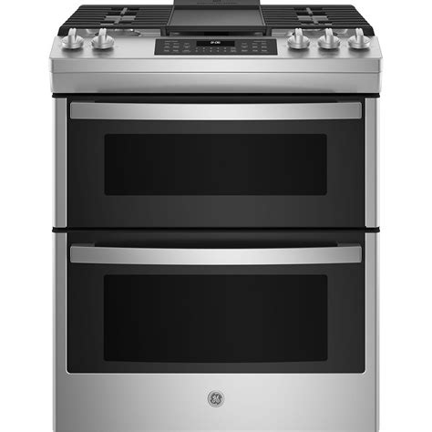 Ge 30 Inch Slide In Double Oven Gas Range In Stainless Steel The Home