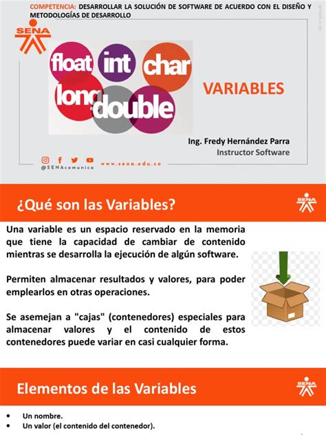 Presentación 3 Variables Pdf Variable Informática Lenguaje De