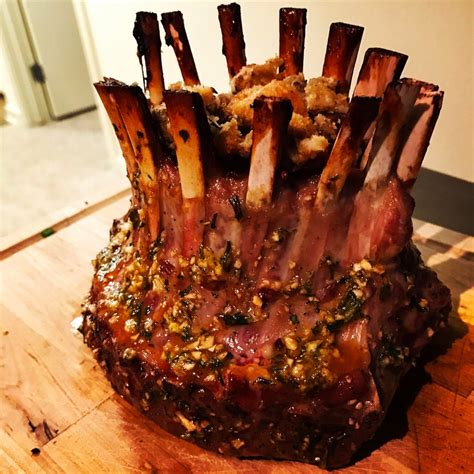 [homemade] crown roast of lamb food