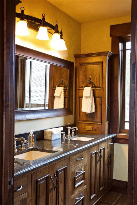 These mirrors are bigger and definitely better! Rustic bathroom. Love oversized mirror above double vanity ...