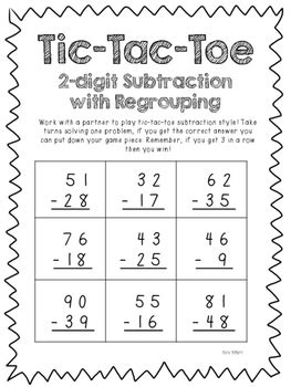 Take a look at these neat printable tic tac toe games from dutch renaissance 1. Addition Subtraction with Regrouping Tic Tac Toe by Mattie ...