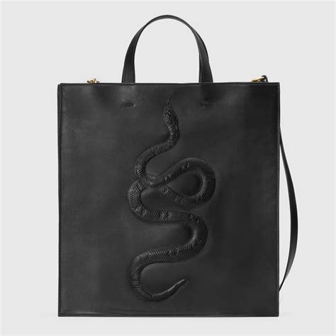 Snake Embossed Leather Soft Tote Gucci Mens Totes 450950dsvht1000