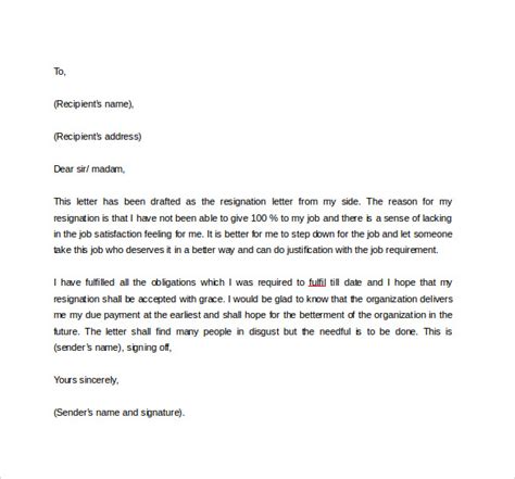 Free 47 Formal Resignation Letters Templates In Pdf Ms Word Pages