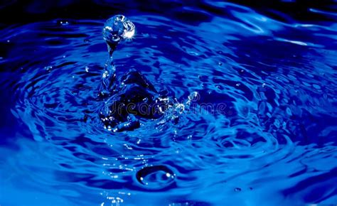 Pure Cool Water Drops And Abstract Water Splash On Dark Blue Background
