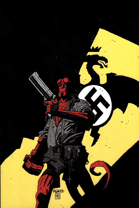 Mike Mignola Hellboy Pin Up Hand Colored Print In The