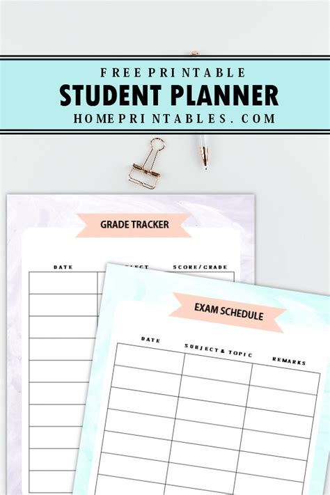 Free Printable College Student Planner Template Business Psd Excel
