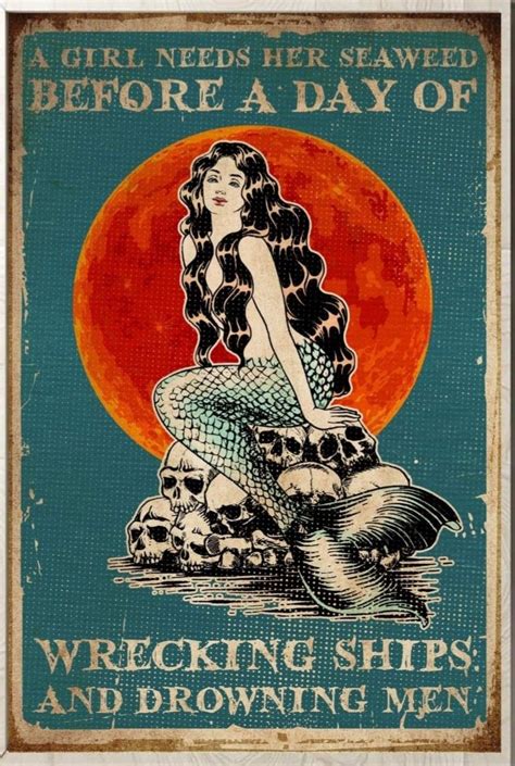 Pin By Cheryle On Beautiful Illustrations Mermaid Art Vintage Poster