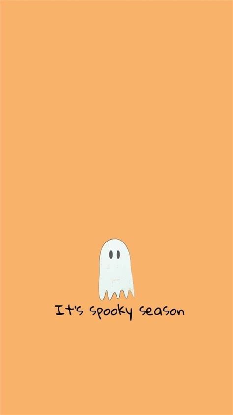 Its Spooky Season Orange Ghost Halloween Wallpaper In 2020