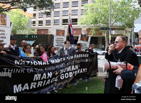 Traditional Marriage Rally In Sydney Australia Pictured Fred Nile