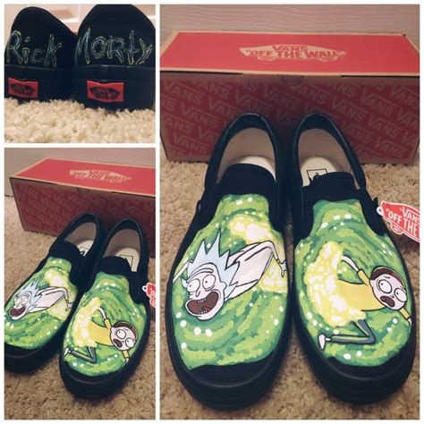 Custom Painted Rick And Morty Vans Custom Vans Shoes Painted Shoes
