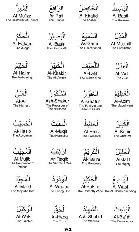 Allah Names Beautiful Names Of Allah 99 Name Of Allah