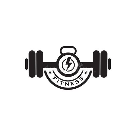 Fitness And Gym Logo Design With Using Barbel Icon Vector Template
