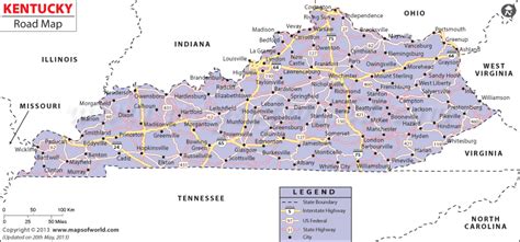 Kentucky Road Map Highway Map Greenup Owensboro Amazing Maps