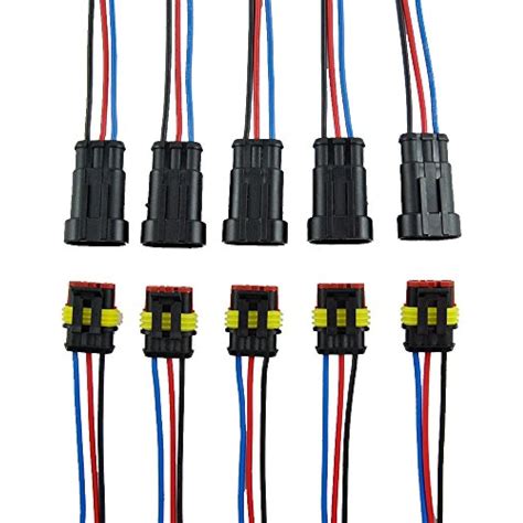 5 Kit 3 Pin Way 18 Awg Waterproof Connector Wire 15mm Series Terminal