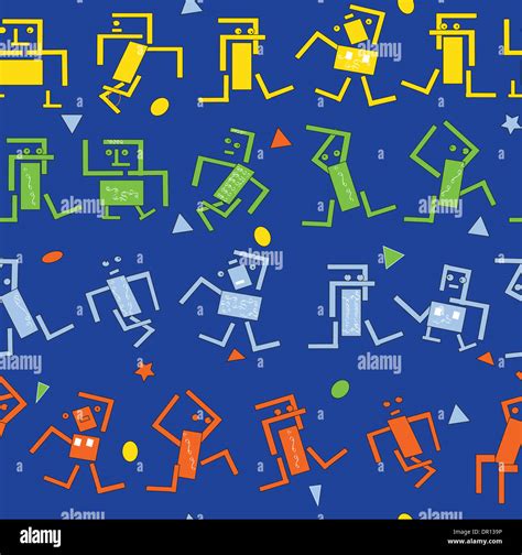 Dancing Robots Illustration Stock Photo Alamy