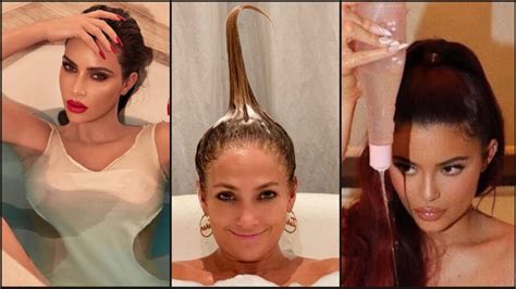 private leaked moments jennifer lopez kim kardashian and kylie jenner s hottest bathtub photos