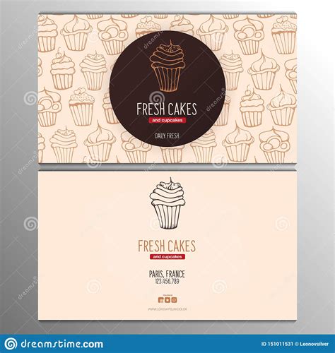 Cupcake Or Cake Business Card Template For Bakery Or Pastry Stock Vector Illustration Of Cake