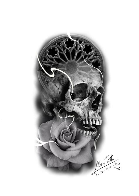 Pin De Mano Em My Work Design Tatuagem De Caveira E Flores Tatuagens
