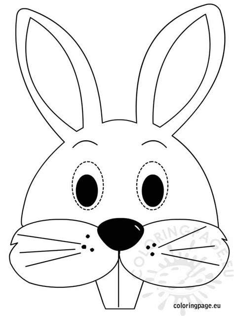 Pin by muse printables on printable patterns at. Bunny Mask - Coloring Page