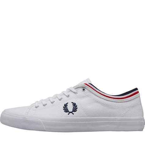 Buy Fred Perry Mens Kendrick Tipped Cuff Canvas Pumps White