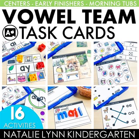 Vowel Teams Centers And Activities Phonics Task Cards