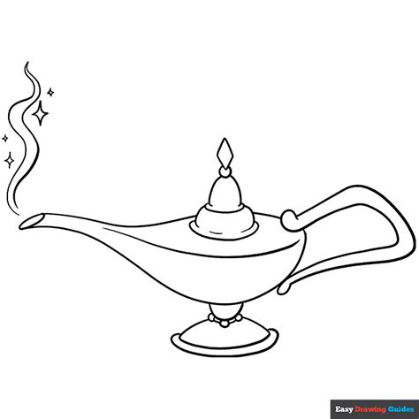 Genie Lamp From Aladdin Coloring Page Easy Drawing Guides