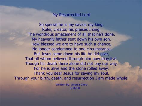 My Resurrected Lord Spirit Filled Ts Easter Poems Easter