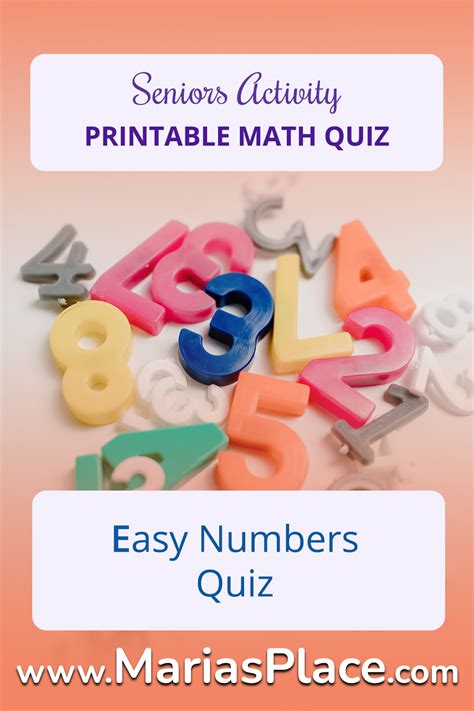 Easy Numbers Quiz Marias Place
