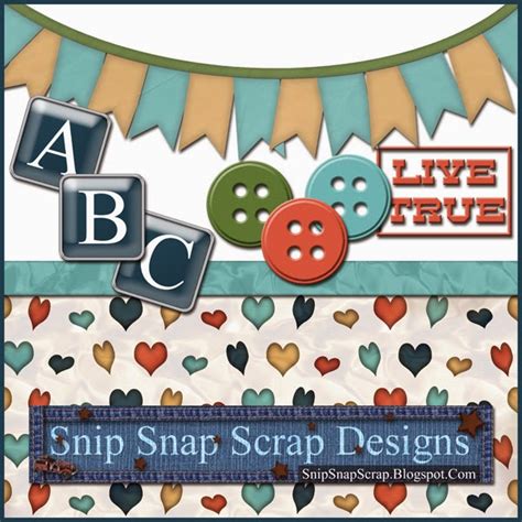 Snip Snap Scrap Free Digital Scrapbook Elements Live True Element Set 2