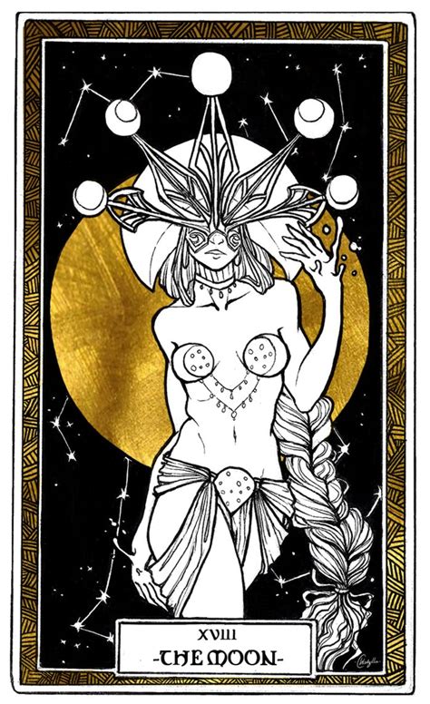 On either side of the path stand a wolf the reversed moon tarot love meaning can suggest that confusion and deception may be in the air. XVIII THE MOON Tarot by Chlodzilla.deviantart.com on ...