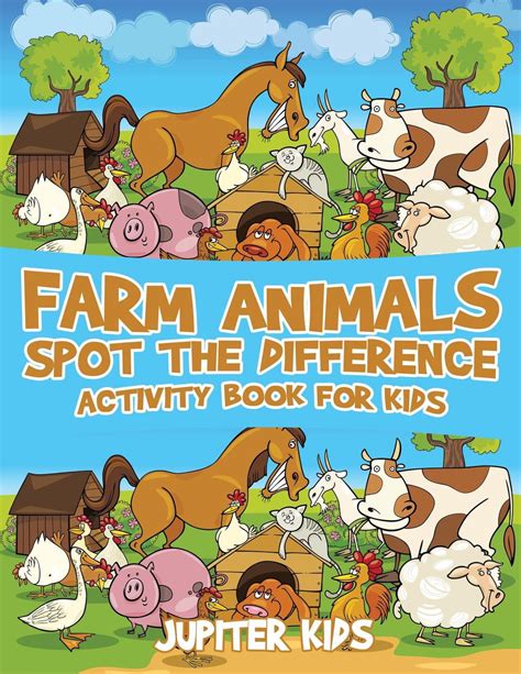 Farm Animals Spot The Difference Activity Book For Kids Paperback