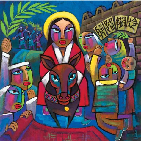 he qi art entrance to jerusalem he qi art palm sunday art christian art