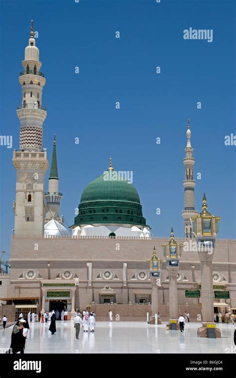The Mosque Of The Prophet Masjid Al Nabawi Madinah Saudi Arabia Stock