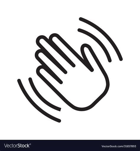 Hand Wave Waving Hi Or Goodbye Flat Icon Vector Image