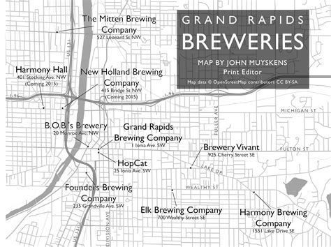 Map Of Grand Rapids Breweries