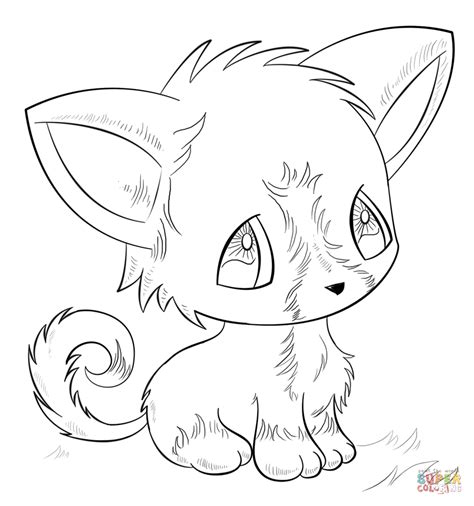 Anime Dog Coloring Page Free Printable Coloring Pages
