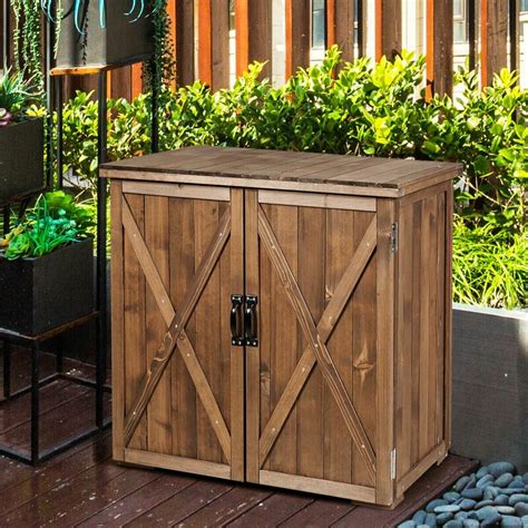 Mayfull 25 X 2 Ft Outdoor Wooden Storage Cabinet With Double Doors