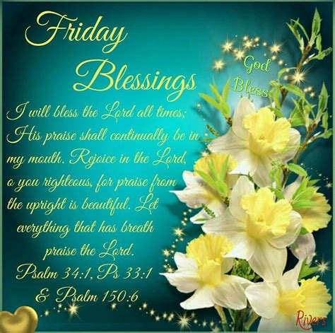 Friday Blessings Psalm 341 Psalm 331 And Psalm 1506 Good Morning