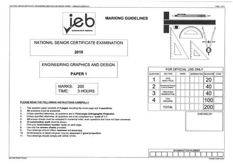 Engineering Graphics Design Egd Ieb Nsc Grade 12 Past Exam Papers 2019
