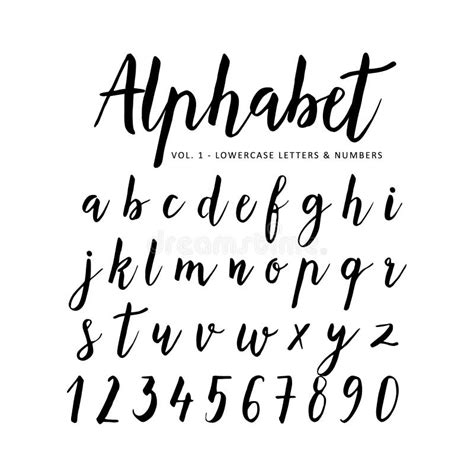 Hand Drawn Alphabet Script Font Brush Font Stock Vector Image 71871035