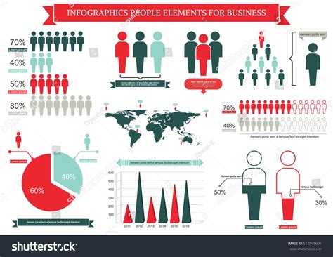 Collection Of Infographic People Elements For Businessvector