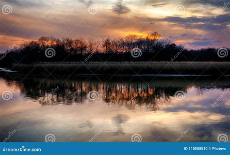Sunset Landscpae River Forest Stock Photo Image Of Outdoor Morning